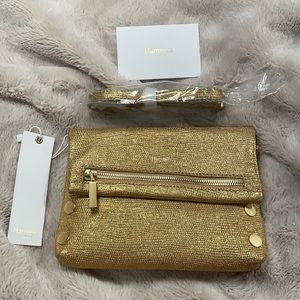 Hammitt Gold small crossbody clutch